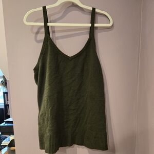 Dark Green Knit Tank Top